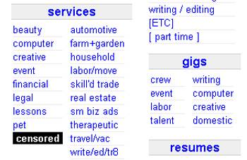 Illustration for article titled CENSORED Bar Greets Adult Services Searchers at Craigslist